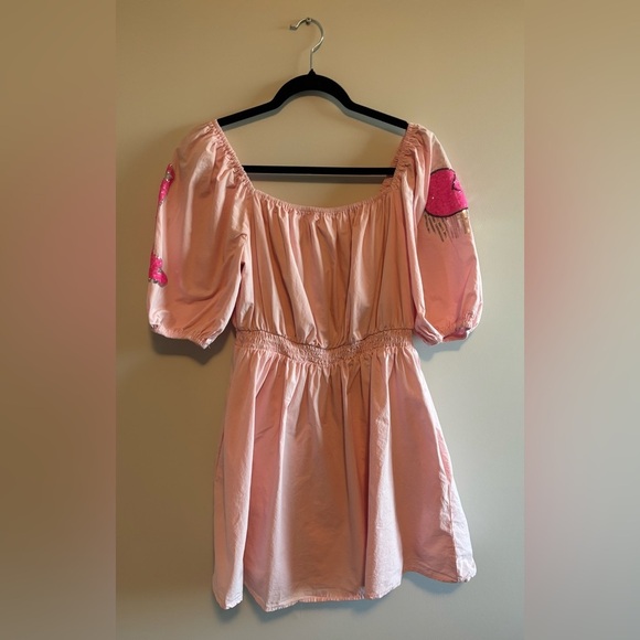Fantastic Fawn Pink Cowboy Patch Dress Women’s Size Large - Picture 4 of 9